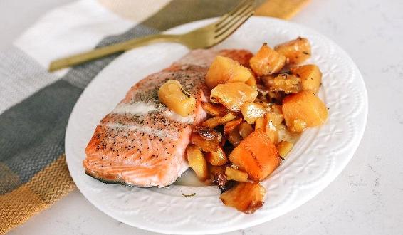 One Pan Whole30 Butternut Squash Salmon In Under 1 Hour