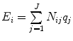 
$${E}_{i} = \sum\limits_{j=1}^{J}{N}_{ij}{q}_{j}$$
