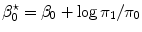 
$${\beta }_{0}^{\star } = {\beta }_{0} +\log {\pi }_{1}/{\pi }_{0}$$
