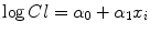 
$$\log Cl = {\alpha }_{0} + {\alpha }_{1}{x}_{i}$$
