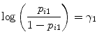 
$$\log \left (\frac{{p}_{i1}} {1 - {p}_{i1}}\right ) = {\gamma }_{1}$$
