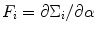 
$${F}_{i} = \partial {\Sigma }_{i}/\partial \alpha $$
