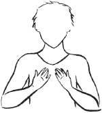 Heart chakra: Place your hands on your upper chest at the level of your heart