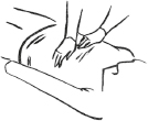 Solar plexus: Stand beside the client and place your hands at the lower end of the ribcage