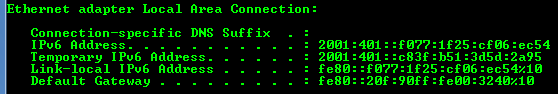 ipconfig after router advertisement