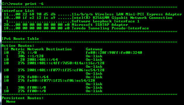 Changes to the host routing table