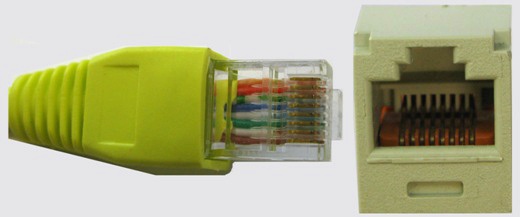 RJ45 male and female ends