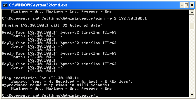 Record route output