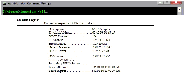 Sample host configuration