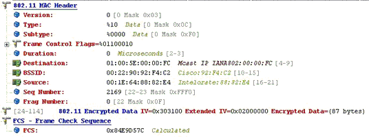 Wireless data frame