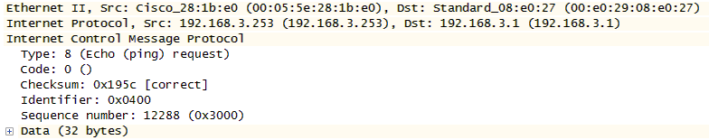 ICMP echo after translation