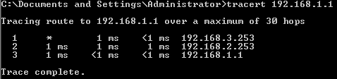 Windows tracert output