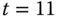 t equals 11