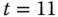 t equals 11