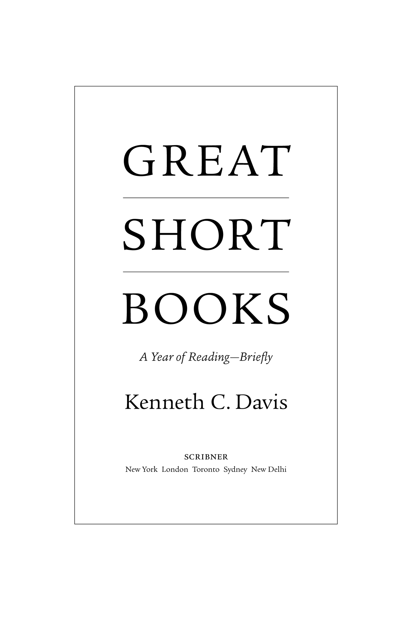 Great Short Books, by Kenneth Davis, Scribner