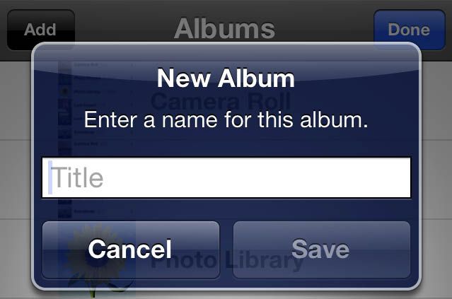 new album creation button