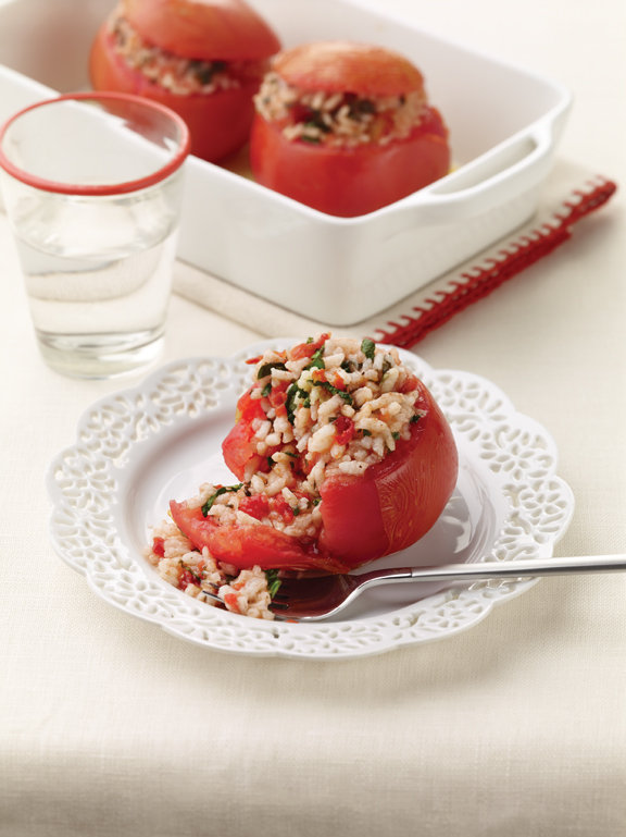 Roman-Style Rice and Herb-Stuffed Tomatoes