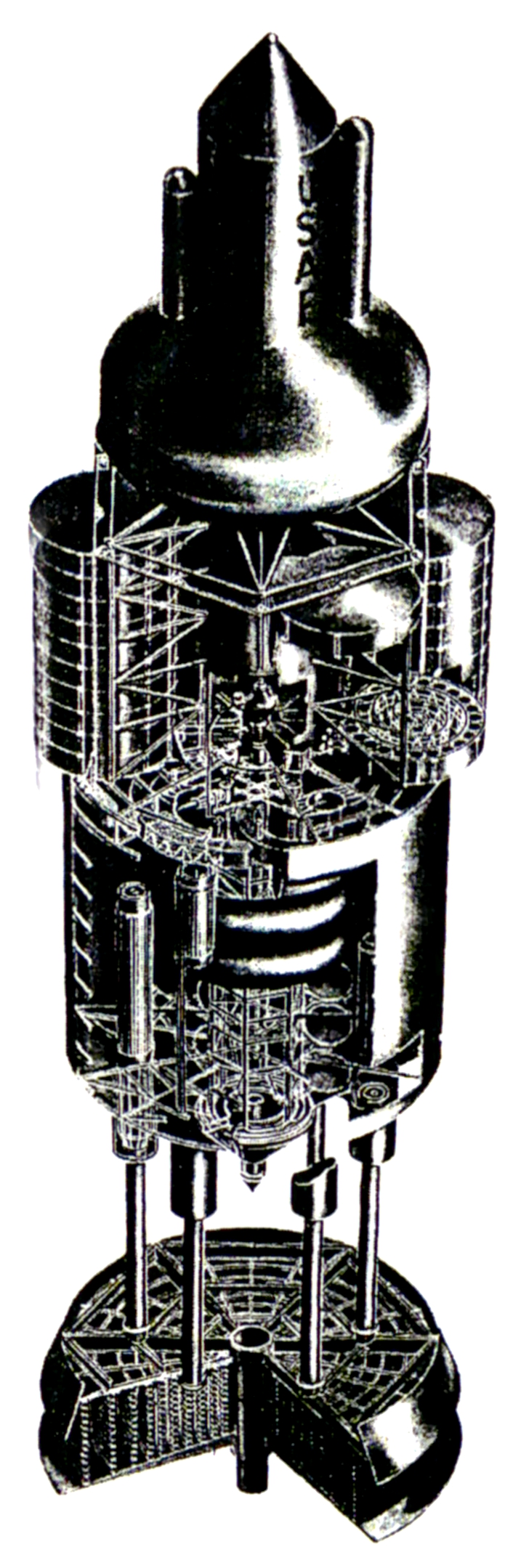 U.S.
Air Force military payload version of a
10-meter-diameter Orion vehicle: pulse units are stored in
individual helical magazines.