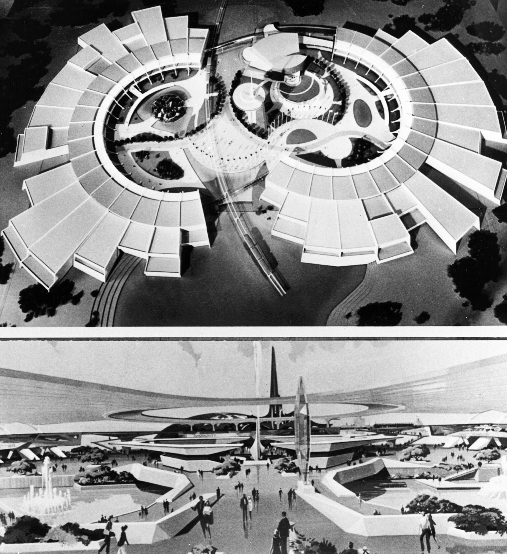  circa 1961:  At Buena Vista, Florida, are possible models of World Show Case,  planned by Walt Disney for Walt Disney World as his Epcot project.  (Photo by Keystone/CNP/Getty Images)