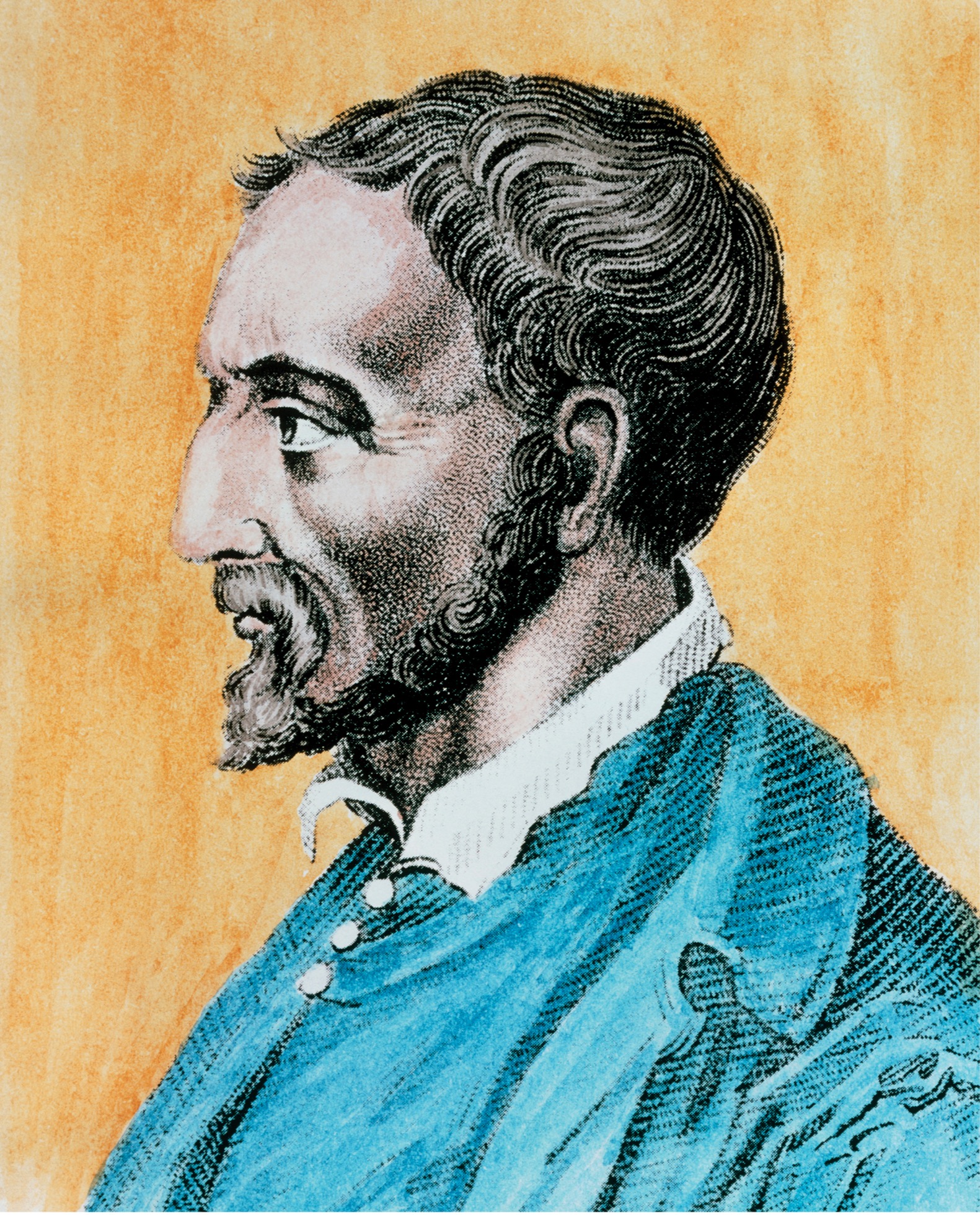  ^BGirolamo Cardano.^b Coloured portrait of Girolamo Cardano (1501-76), Italian mathematician and physician. Cardano was the illegitimate son of a Milanese lawyer, and his birth held back his career as a talented physician. He is best known, however, as one of the greatest algebraists of his time. He recognised both negative and complex roots of equations, and gave a general algebraic method for solving cubic equations (Cardano's solution). He was accused of plagiarism by Tartaglia, but such claims have been contested. He was also a major figure in chemical thought.