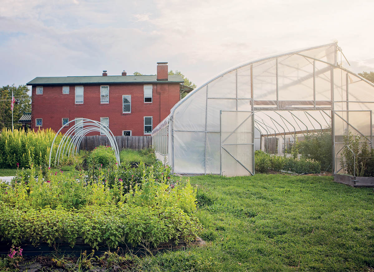 A hoop house at Urban Buds