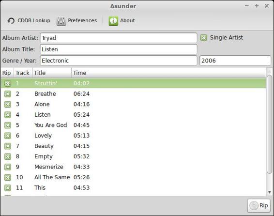 Ripping an audio CD