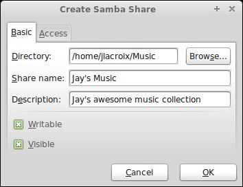 Sharing files with Samba