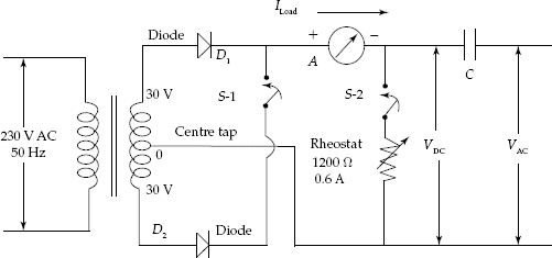 Half-wave and full-wave rectifier circuits using SPST switches