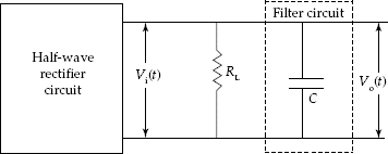 Half-wave rectifier circuit with capacitor filter