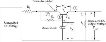 Series Transistor Voltage Regulator (Emitter Follower Regulator) circuit