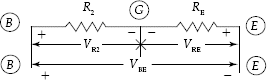 VBE for emitter junction of CE transistor amplifier