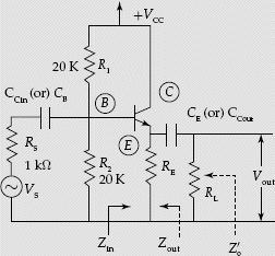 Common collector transistor amplifier