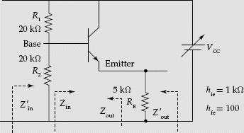 Common collector transistor amplifier (emitter follower circuit)