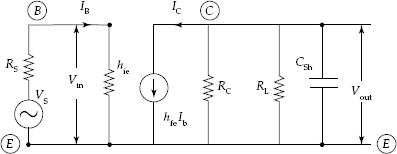 High frequency equivalent circuit of CE transistor amplifier