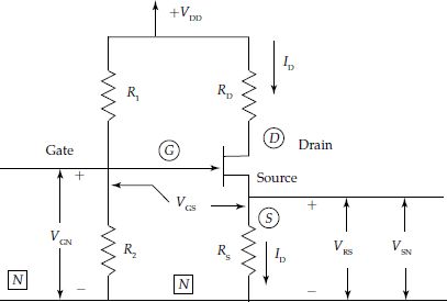 DC equivalent circuit CS FET amplifier