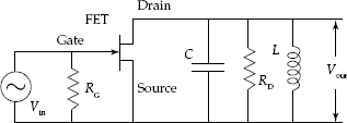 AC equivalent circuit of FET tuned amplifier