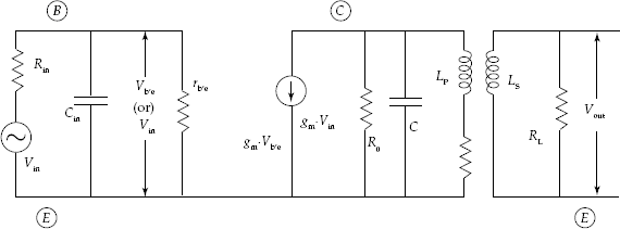 h-parameter equivalent circuit for single-tuned inductance coupled amplifier