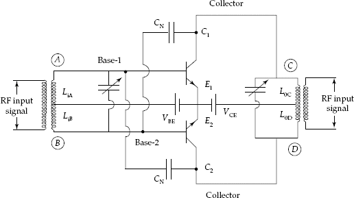 Transistor tuned amplifier with cross neutralisation