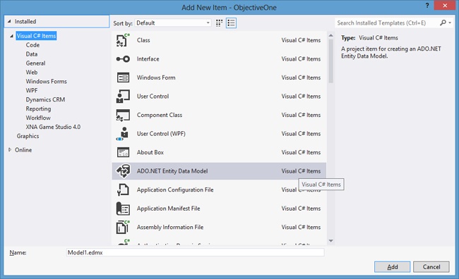 Adding an ADO.NET EDM