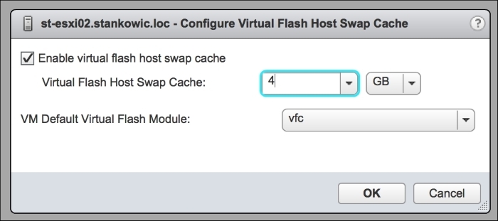 Configuring Virtual Flash Host Swap Cache