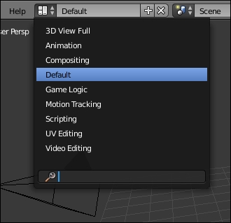 The basic user interface of Blender