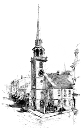 THE OLD SOUTH CHURCH IN ITS PRESENT CONDITION. BUILT IN 1729.