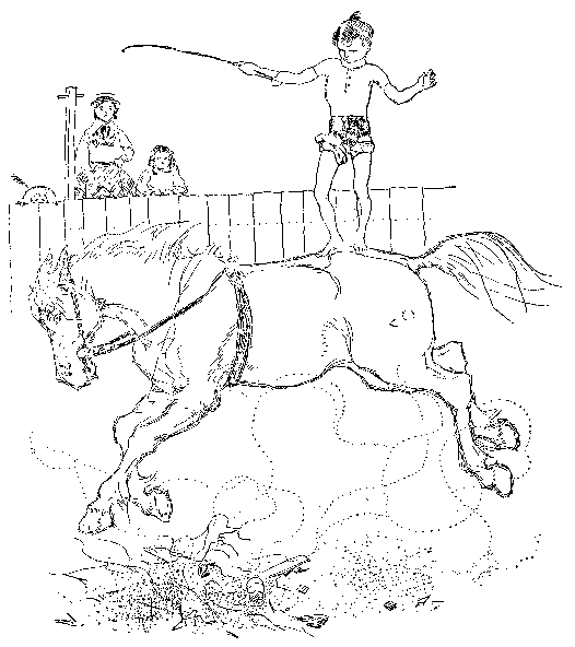Piggy Pennington ... galloped his father's fat delivery horse up and down the alley.