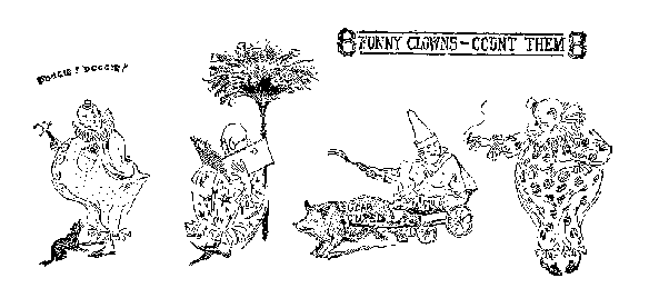 8 Funny Clowns—count them 8 (left)