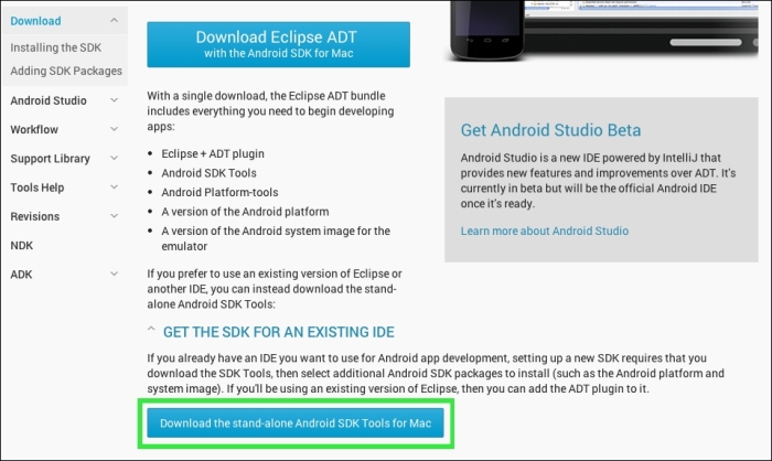 Setting up the Android development environment