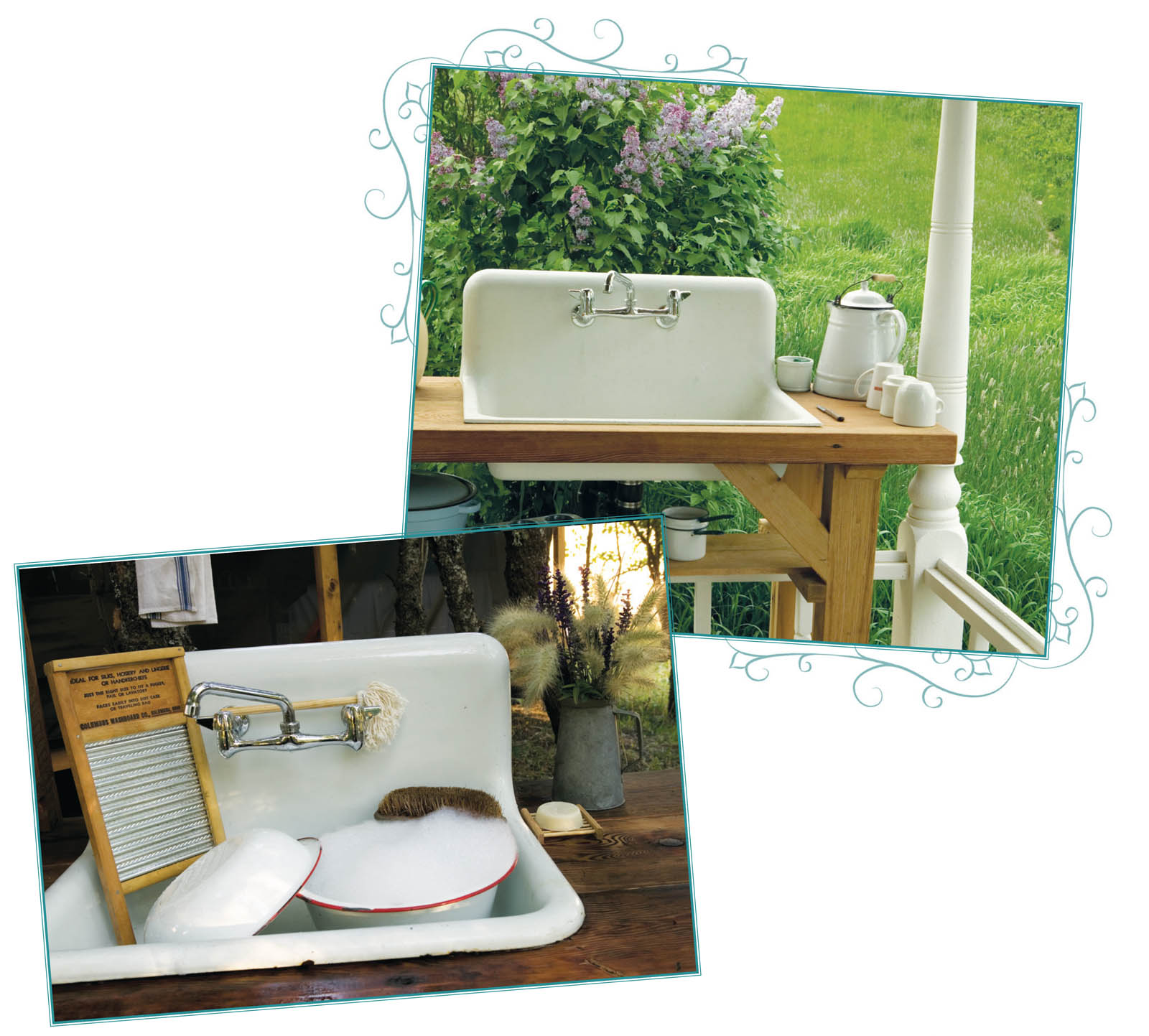 Pictures of backyard sink.