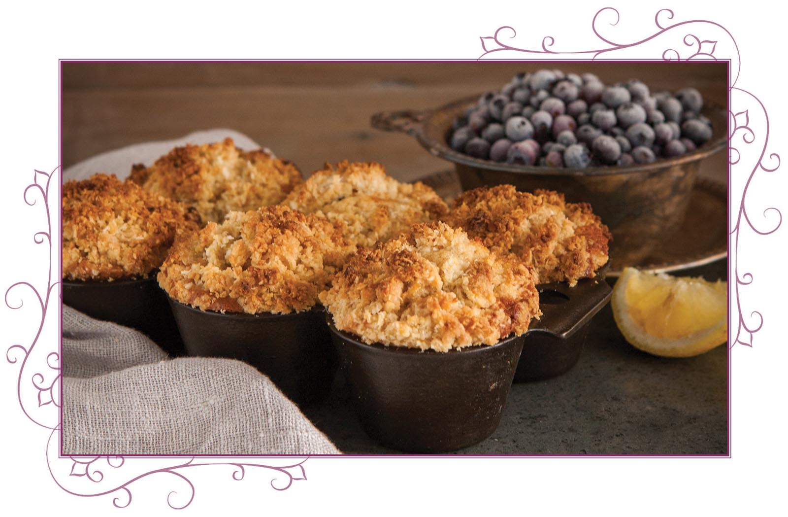 Picture of Blueberry Muffins With Coconut Lemon Topping.