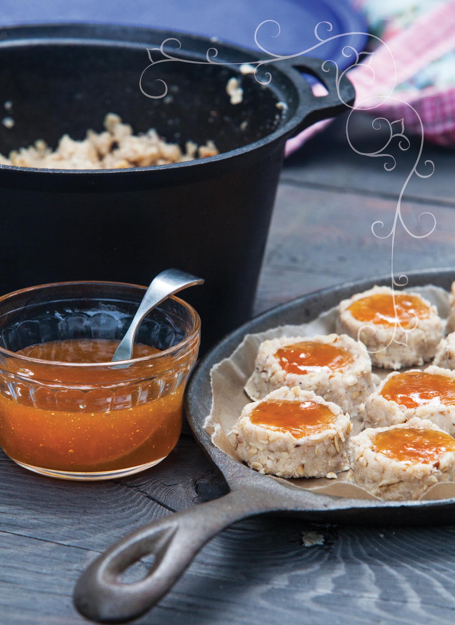 Picture ofNo-Bake Apricot Almond Thumbprints.