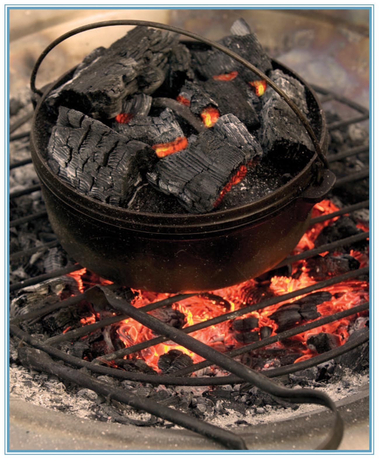 Picture of cooking over coals.