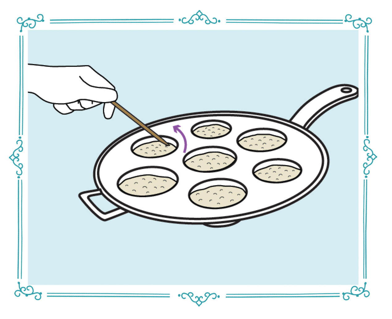 Picture of How to roll an aebleskiver.